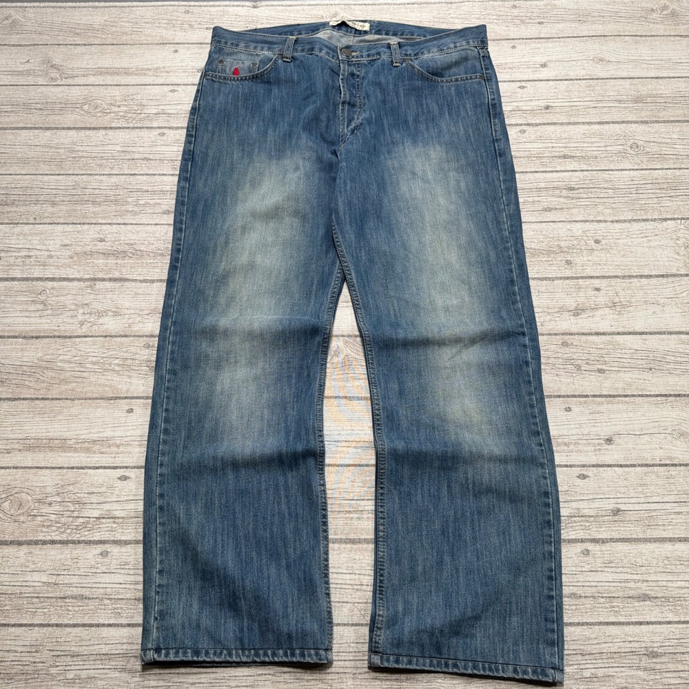 Vintage Polo Ralph Lauren Jeans Men's 40x34 Blue Denim Straight Button Fly USA